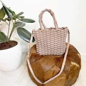 Zara Taupe Small Braided Rope Bag